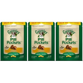 Greenies Pill Pockets Treats for Dogs Capsule Pouch, Chicken Flavor, 15.8-Ounce Per Pack (3 Pack)