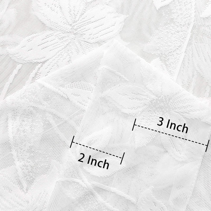 DWCN White Sheer Rod Pocket Curtains - Window Voile Floral