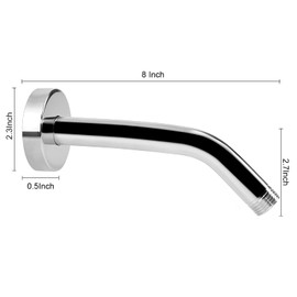 NearMoon Shower Arm + Flange + Teflon Tape, Made of 304 Stainless Steel, Shower Head Extension Tube Arm, Wall Mounted for Fixed Bathroom Shower Head, Never Se O