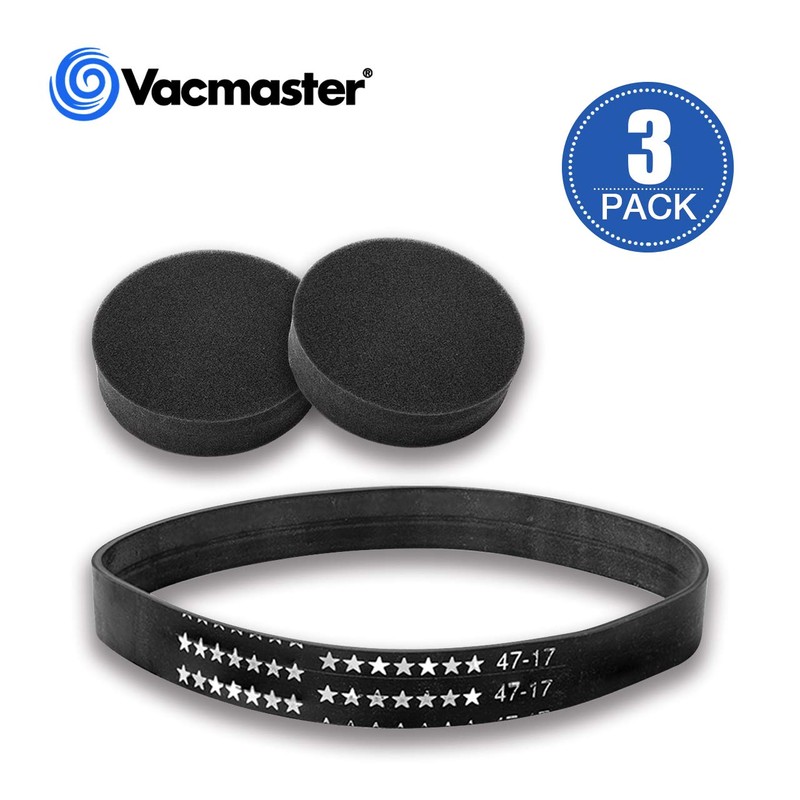 Vacmaster 2 Premium Foam Filters & 1 Vacuum Belt Replacement