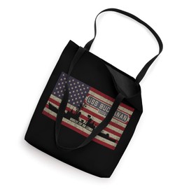 USS Buchanan DDG-14 Destroyer Ship USA American Flag Tote Bag