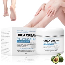 Crema Hidratante para Pies, 50g Urea Crema, Urea Cream para Pies con ácido SalicíLico, Crema para Pies, Alivia la piel seca y Agrietada.