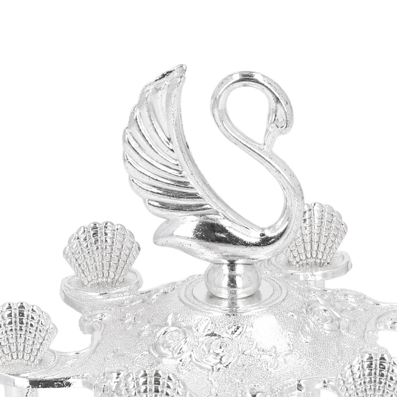 Coffee Spoon Holder Elegant Swan Silver Color Zinc Alloy Rotatable