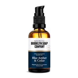 Brooklyn Soap Company, Beard Oil 50 ml Blue Amber & Cedar - Nourishing Beard Oil for Men - For Daily Beard Care - Travel Size Beard Oil, Ideal as a Gift for Men