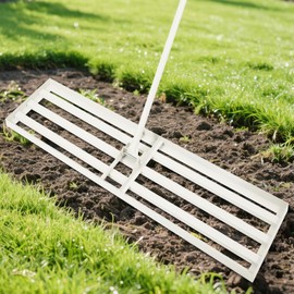 36"x12" Lawn Leveling Rake Heavy-Duty Galvanized Steel Lawn Leveler with an Adjustable 78'' Extra Long Handle Lawn Leveling Tool for Yard,Backyard,Garden,Golf,Farm,Pasture (36"x12")