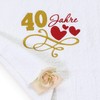 Abc Casa 40th Birthday Gift Towel with Embroidered Hearts and