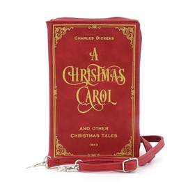 Charles Dickens A Christmas Carol Book Clutch Bag, Red