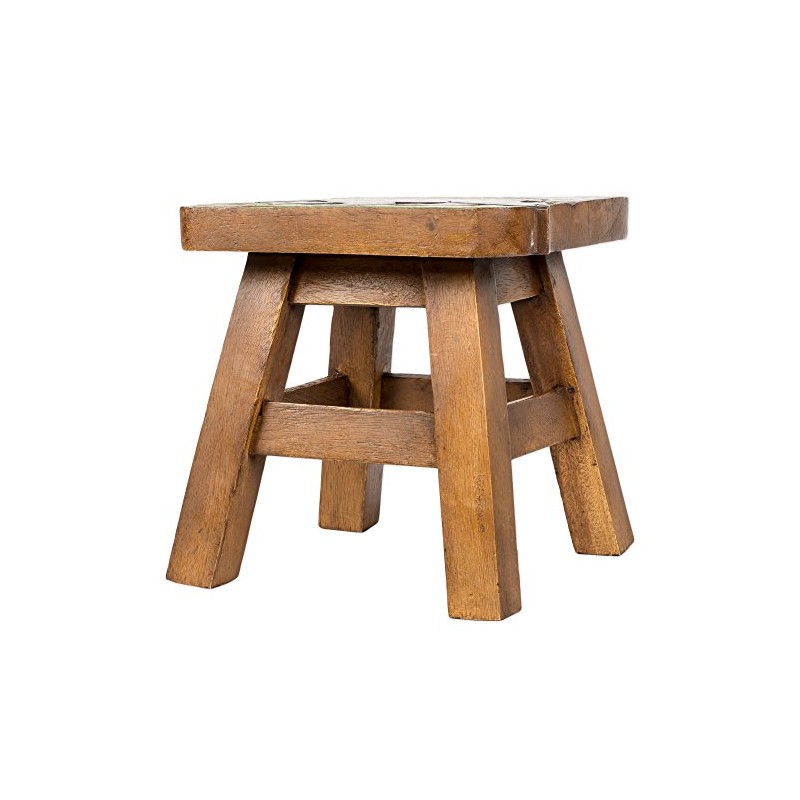 Bear in Mountains Design Hand Carved Acacia Hardwood Decorative Short