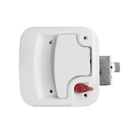 Fastec White Leonardo RV / Camper Trailer Entry Door Lock Latch