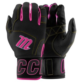 MARUCCI Blacksmith V2 Youth Batting Gloves, Black/Pink, YM
