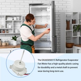 EAU65058315 Evaporator Fan Motor Assembly fit for LG Kenmore Refrigerator Freezer, Replaces AP7211789 PS17308826 EAU63103209 LFC21776ST LFCS22520S LFX25973D LFX25974ST