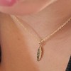 Customize Feather Necklace Gold Filled Dainty Feather Pendant Chain Boho