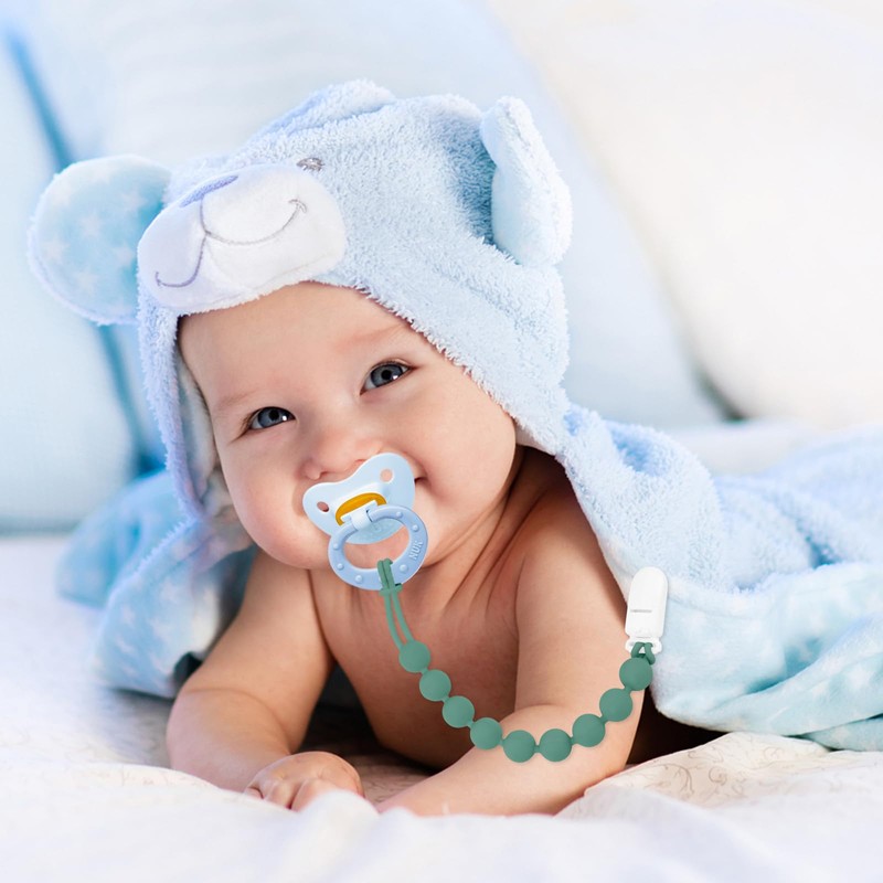 MINMUNJIU Silicone Pacifier Clips for Boys, 6 Pack One Piece