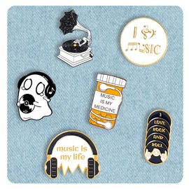 YunZh - Pinzas esmaltadas para mochilas, recuerdos de música, anime, dibujos animados, lindos pines para bolsos, chaquetas, accesorios de ropa, manualidades, Metal, No es una piedra preciosa