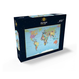 Color World Map - Borders, Countries, Roads and Cities - Premium 1000 Piece Jigsaw Puzzle for Adults
