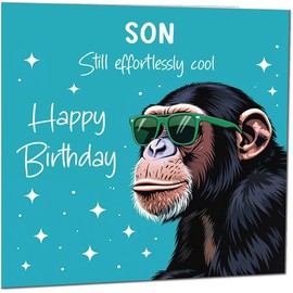 Funny Birthday Card for Step Son Another Year Older Funny Cool Monkey Hilarious Birthday Card from Step-Dad Step-Mum