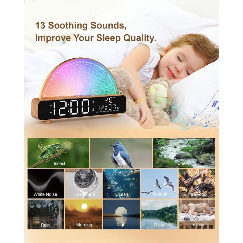 Sunrise Alarm Clock Wake Up Light with Sunrise Simulation White