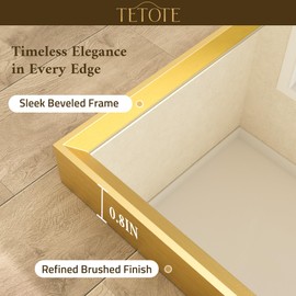 TETOTE Gold Bathroom Mirror 24" x 30" Brushed Gold Brass Rectangle Beveled Framed Bathroom Vanity Mirror for Over Sink, Tempered Glass, Shatterproof, Modern Farmhouse Bedroom, Entryway, Living Room