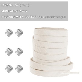 UamGlsob 8 mm Wide Elastic Shoelaces Without Tying Universal Flat Elastic Shoe Laces with 8 Metal Locks, Quick Lacing System, No Tie Laces Closure, 140 cm Long Cord, Beige-140 cm