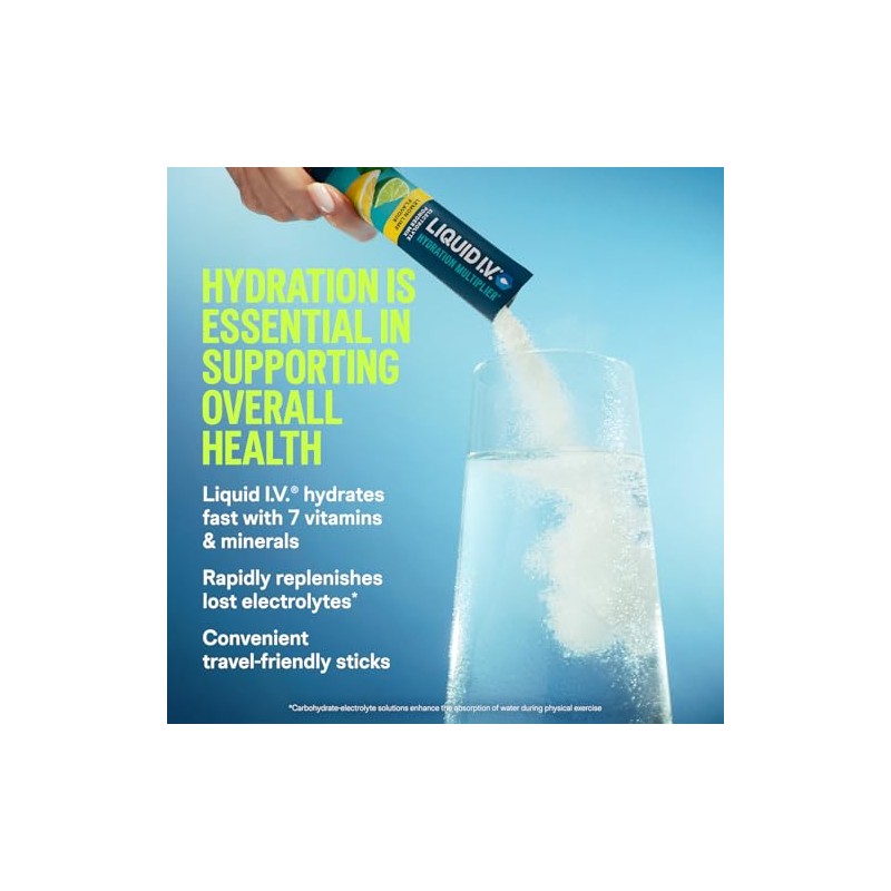 Liquid I.V. Hydration Sachets | Lemon Lime | Electrolyte Powder