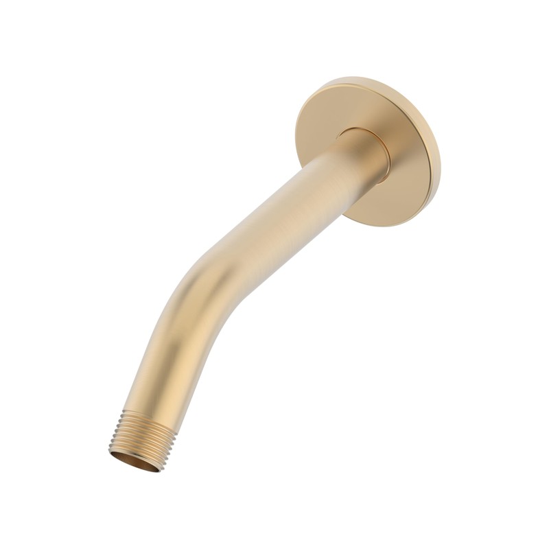 Derengge Shower Arm with Flange,6.5 Inch Brushed Gold Wall Mount