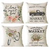 YeeJu Spring Decorative Throw Pillow Covers Square Cotton Linen Cushion