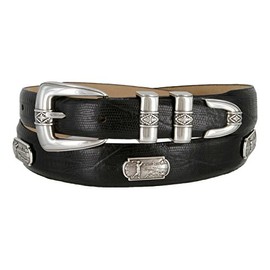 Summer Italian Leather Belt with Golf Swing Medallions 1-1/8" wide