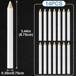 PAGOW 14 Pcs Sewing Pencil for Fabric, Sewing White Fabric Marking Pencils, Washable Fabric Tailor Markers for Sewing Dressmaker Craft