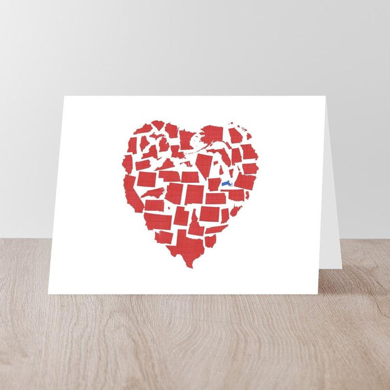 CafePress Massachusetts Folded Greeting Card Glossy