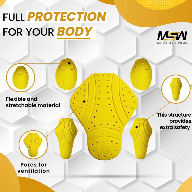 MOTOSTYLEWEAR 5 PC - CE Level 2 certified armor pads