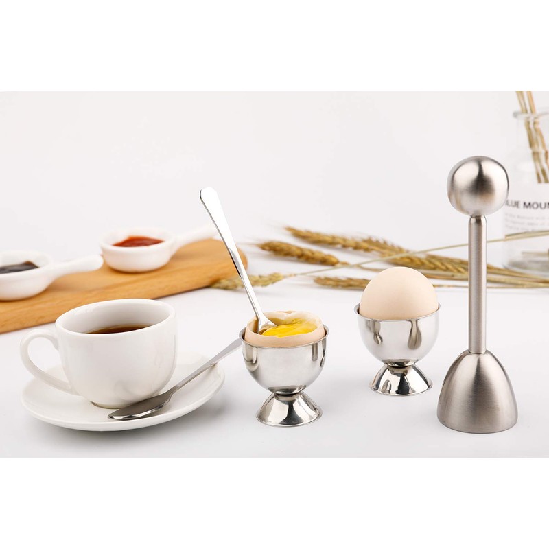 Egg Cracker Topper Cutter Set for Soft Boiled Eggs Stainless