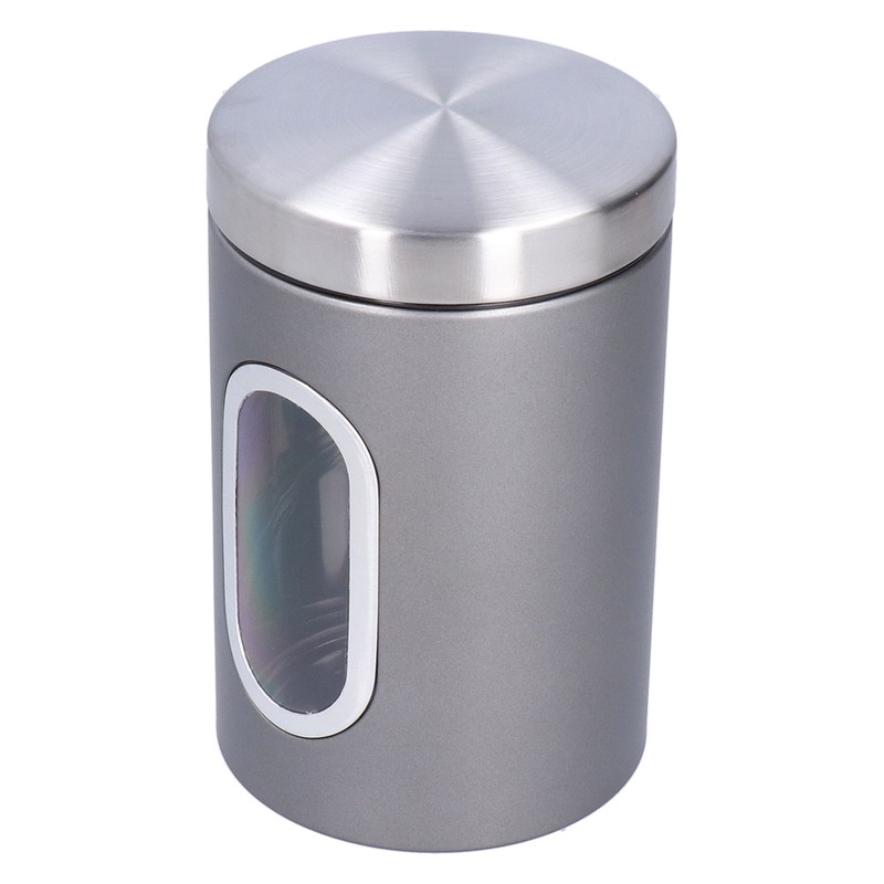 3Pcs Storage Jar Stainless Steel Food Tea Nut Container with