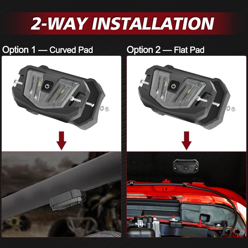 LTEODCHEW V-Pro LED UTV Dome Light RGBW, 12V Car Interior
