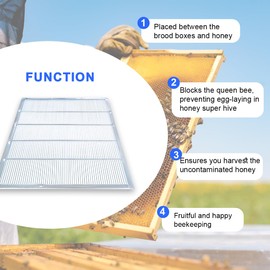 witbee 4Pcs Metal Queen Excluder for 10 Frame Beehive Metal Queen Bee Excluder Beekeeping Queen Excluders Beekeeping Tools