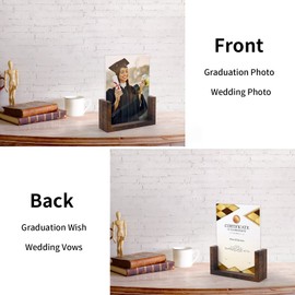 PETAFLOP 5x7 Picture Frame Set of 2, Rustic U-shaped Double Sided Frames Made to Display 5 by 7 Photos for Desk Tabletop