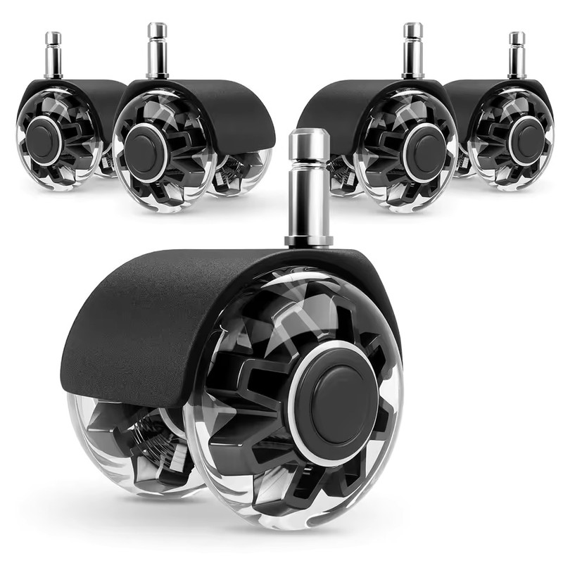 5-Pack 2-Inch Office Chair Caster Wheels, M10/M11 x 22 mm