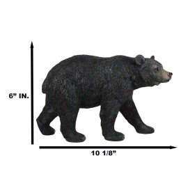 Rustic Western Cabin Lodge Realistic Black Bear Roaming The Woods Figurine 10"