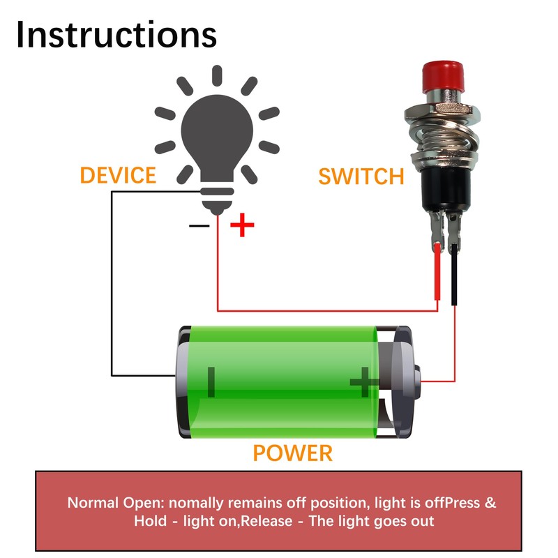 20pcs Red SPST momentary Miniature Push-Button switches (Normally Open Type)