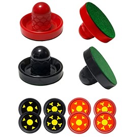 Joovon Air Hockey Pushers and Air Hockey Pucks , Non-Slip Strikers and Dynamic Pucks for Air Hockey Table Game for Adults and Kids,Replacement Accessories for Game Tables (Red and Black)