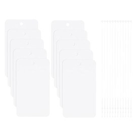 ONLYKXY 50pcs Blank Labeling Tags Plastic Name Brand Shipping Tag with Rope Waterproof Price Tag for Pricing Gift Jewelry Clothing Yard Sale Garage Supplies Marking Label Hang Tag (White, 4x7cm)