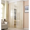 WOLTU® #630, Transparent Curtain With Eyelets, Linen Look, Eyelet Curtain,