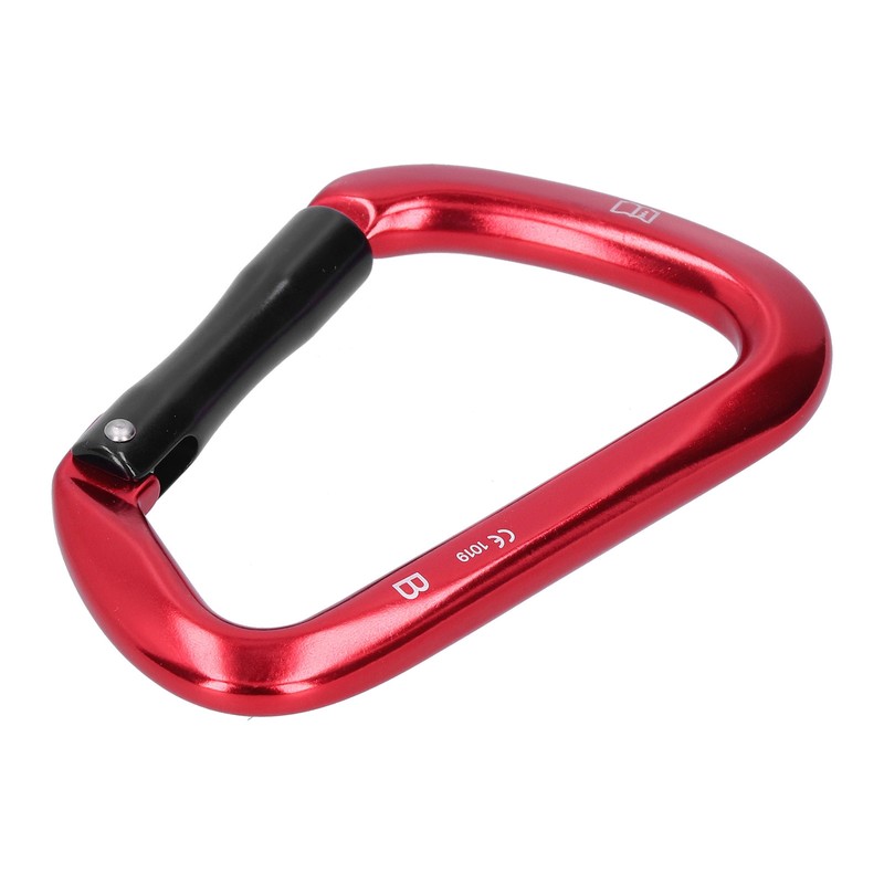 D shape Carabiner Climbing Buckle 25KN Lateral Tension Straight Opening