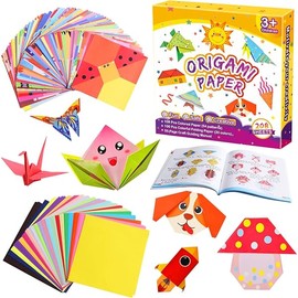 Pigipigi Kids Craft Origami Paper Kit for Kids, 208 Sheets Art and Crafts Gifts for Kids, Colorful Folding Papers Origami Book Projects Supplies for 5 6 7 8 9 10 11 12 Girl Boy Toys (Cartoon)