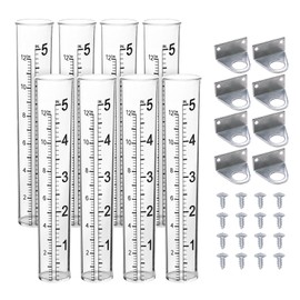 Krijuess Rain Gauge 5 inch，8 Packs Plastic Rain Gauge Replacement Tube Freeze Proof Rain Gauge Replacement Tube for Outdoor Garden Yard Home