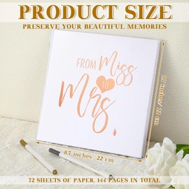 Bridal Shower Guest Book from Miss to Mrs Scrapbook Letters to the Bride Scrapbook with 2 Pens 8.7" Wedding Guest Book with 144 Pages Rose Gold Foil Sign Bachelorette Party Photo Album Gift