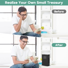 Book Safe with Combination Lock, ALLOMN Dictionary-Shaped Money Box Hidden Secret Security Lock-up Piggy Bank with Keys for Coins Cash Money Jewellery Hidden Safe
