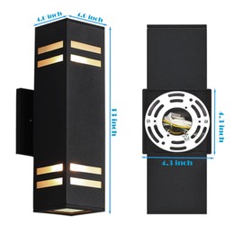 iYogaled Up Down Lights Outdoor Wall Light, Brown Exterior Dawn to Dusk Outdoor Light Fixture, Porch Lights Wall Mount 2 Pack, IP65 Aluminum Modern Outside Lights for House Front Door, Porch