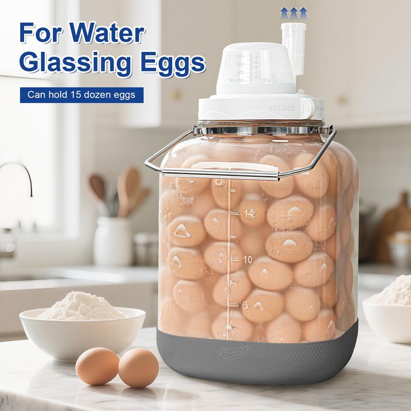 5 Gallon Square Fermentation Jar with Wide Mouth, Stainless Handles,