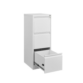 CuisinSmart 3 Drawer File Cabinet with Lock, Vertical File Cabinets for Home Office Garage, Living Room, Metal Drawers Steel Lockable Drawer Storage Organizer Letter Size/A4/Legal Files White