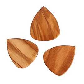 Alnicov 3 Pcs Wooden Guitar Picks, Wood Guitar Plectrums For Electric, Acoustic, or Bass Guitar - Olive Wood